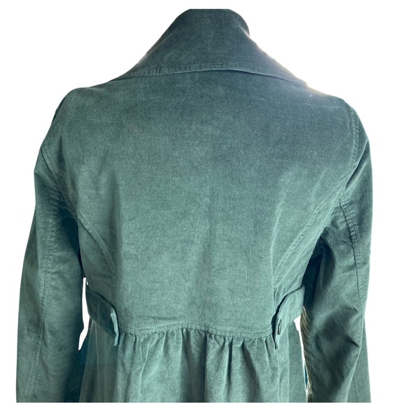Isabella Bird Womens Velvet Trench Coat Size 10 Green - Picture 8 of 15